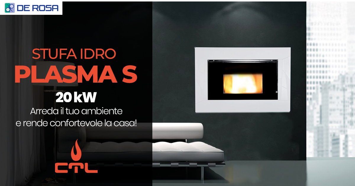 Plasma S di CTL Italia: la stufa idro a pellet in esposizione da De Rosa