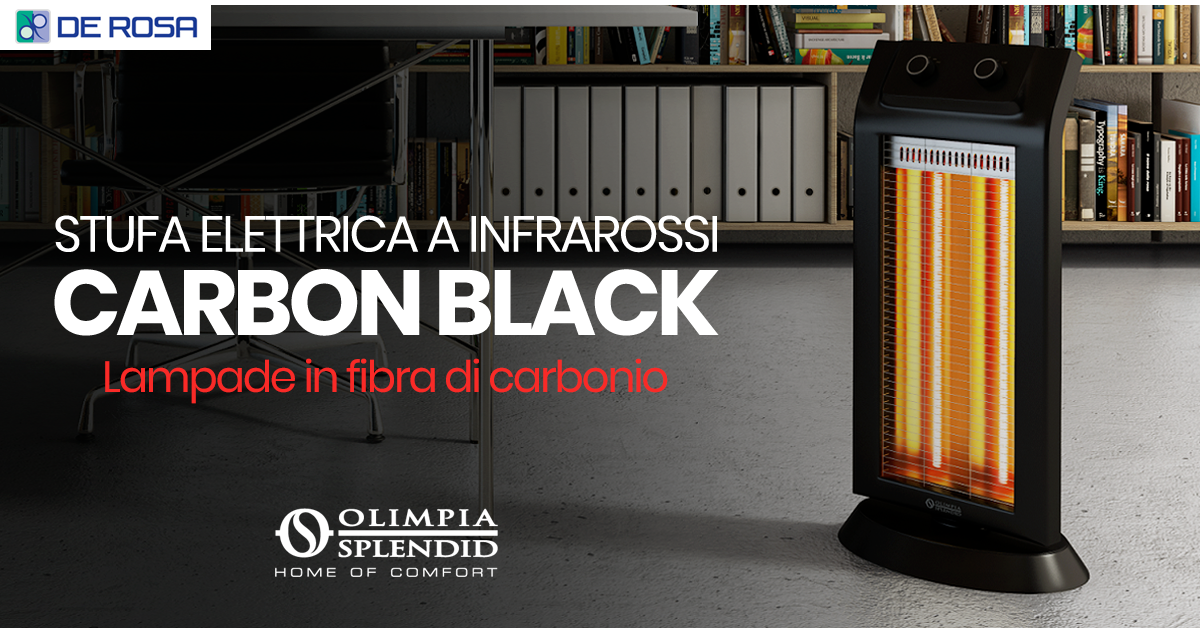 Stufa Carbon Black Olimpia Splendid: calore immediato ed efficiente per gli ambienti domestici