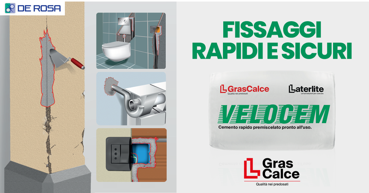 Velocem GrasCalce: cemento rapido per fissaggi e montaggi