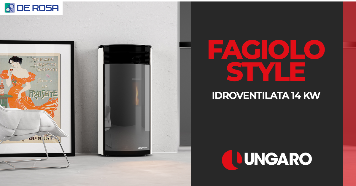 Ungaro FAGIOLO Style: la termostufa a pellet compatta
